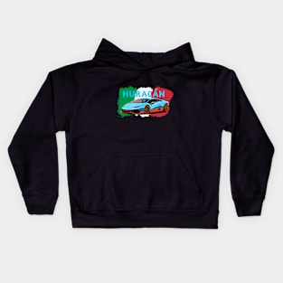 Lamborghini huracan performante with Italy flag Kids Hoodie